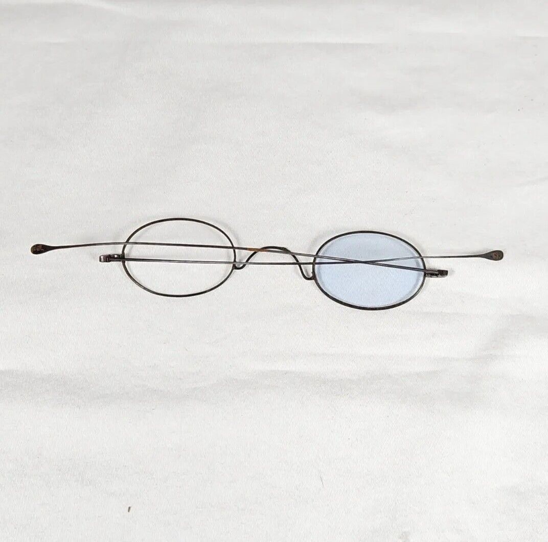 Antique Oval Eyeglasses Wire Frame Spectacles Woo… - image 11