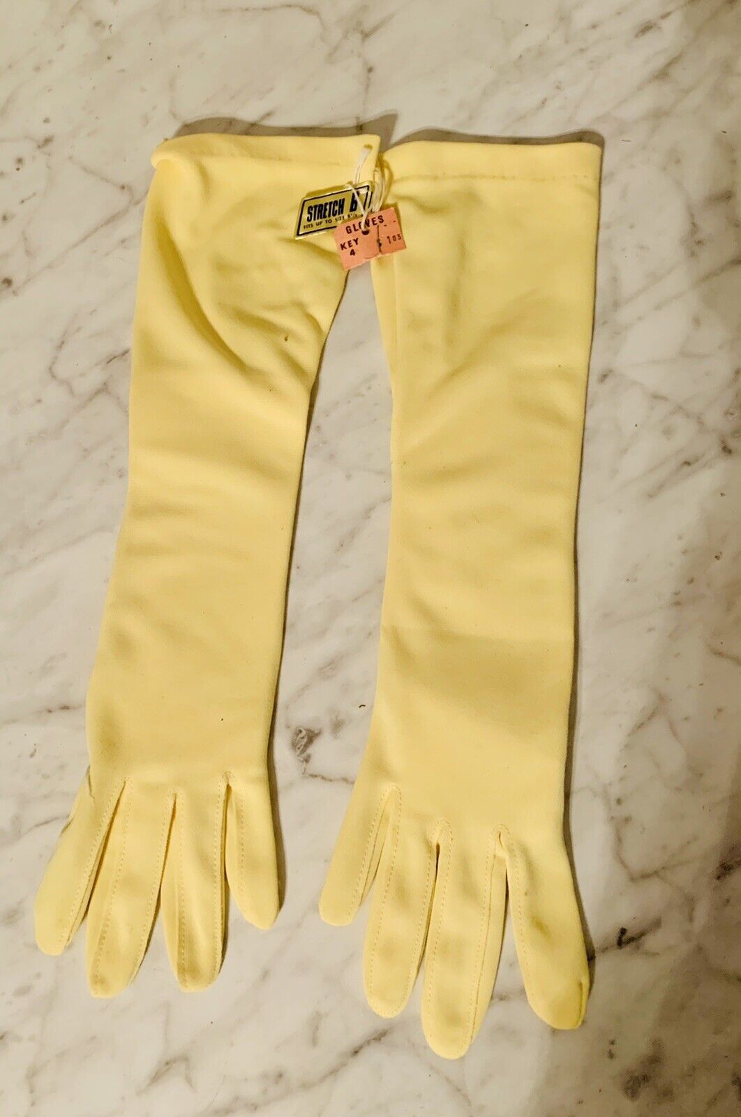 New Vintage Stretch-B Yellow Gloves Ladies - image 2