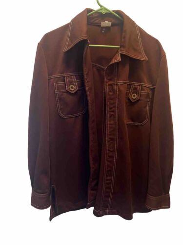 Vtg 70s Sears Kings Road Leisure Suit Jacket Brown