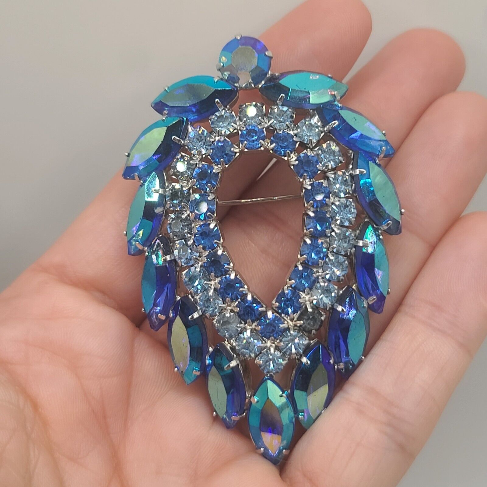 Vintage Juliana For Sarah Coventry Brooch Blue La… - image 3