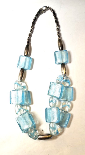 Translucent Aqua Glass Necklace