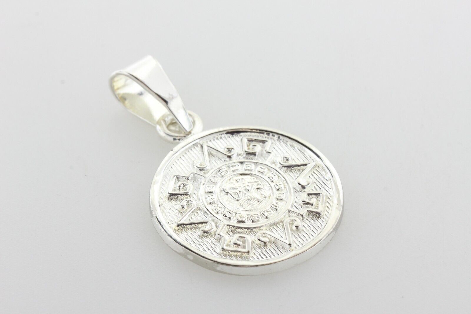 Sterling Silver 925 Aztec Maya Solar Calendar Sun… - image 3