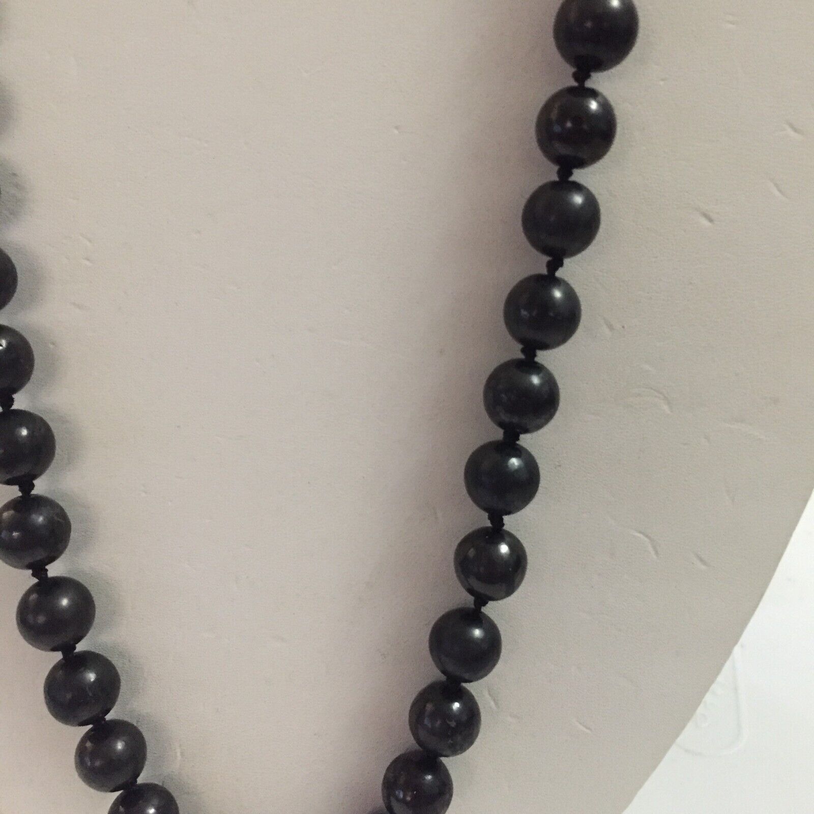 Genuine Shungite 10mm Bead Necklace Indiv Hand Kn… - image 2