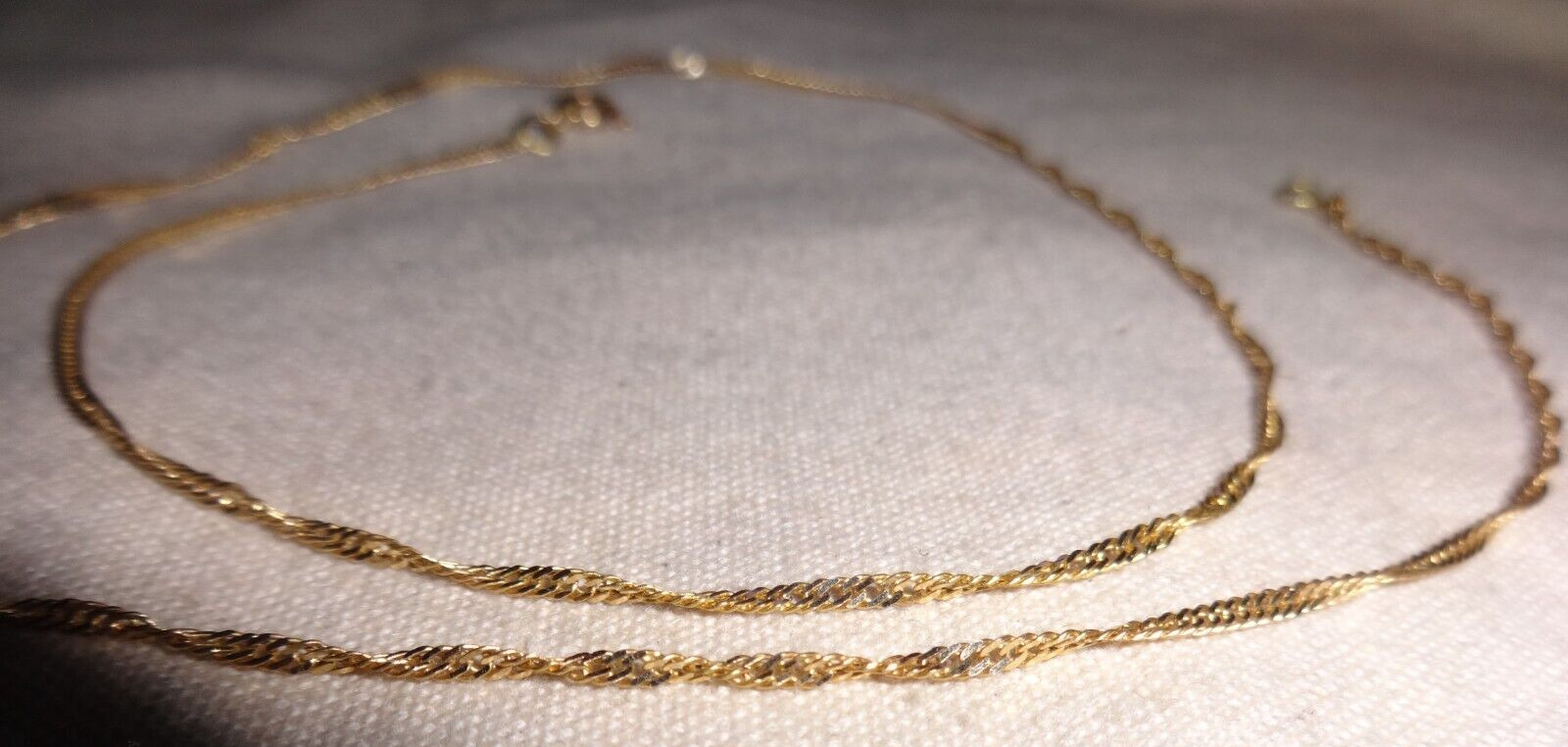 18k Yellow Gold 750 Twisted Necklace Chain 20" Si… - image 2