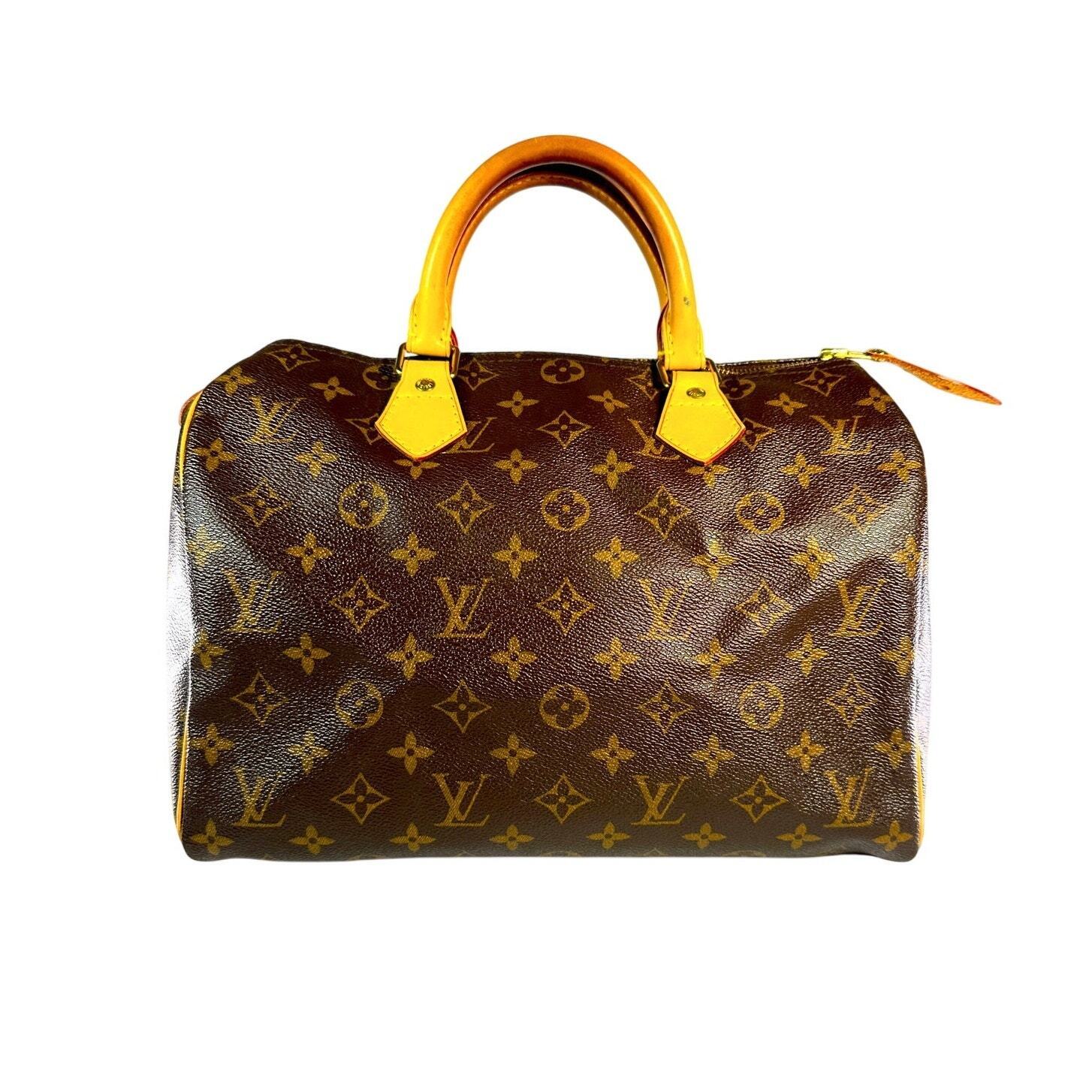 LOUIS VUITTON Speedy 30 LV Monogram Canvas Leathe… - image 2