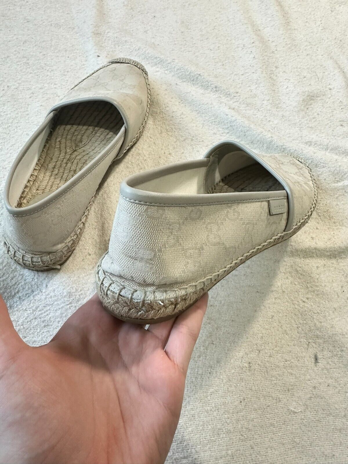 Authentic Gucci Espadrilles GG Monogram Canvas Iv… - image 9