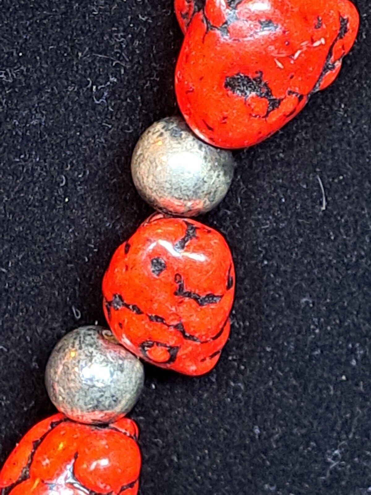 Southwestern Style Necklace With Faux Red Coral S… - image 13