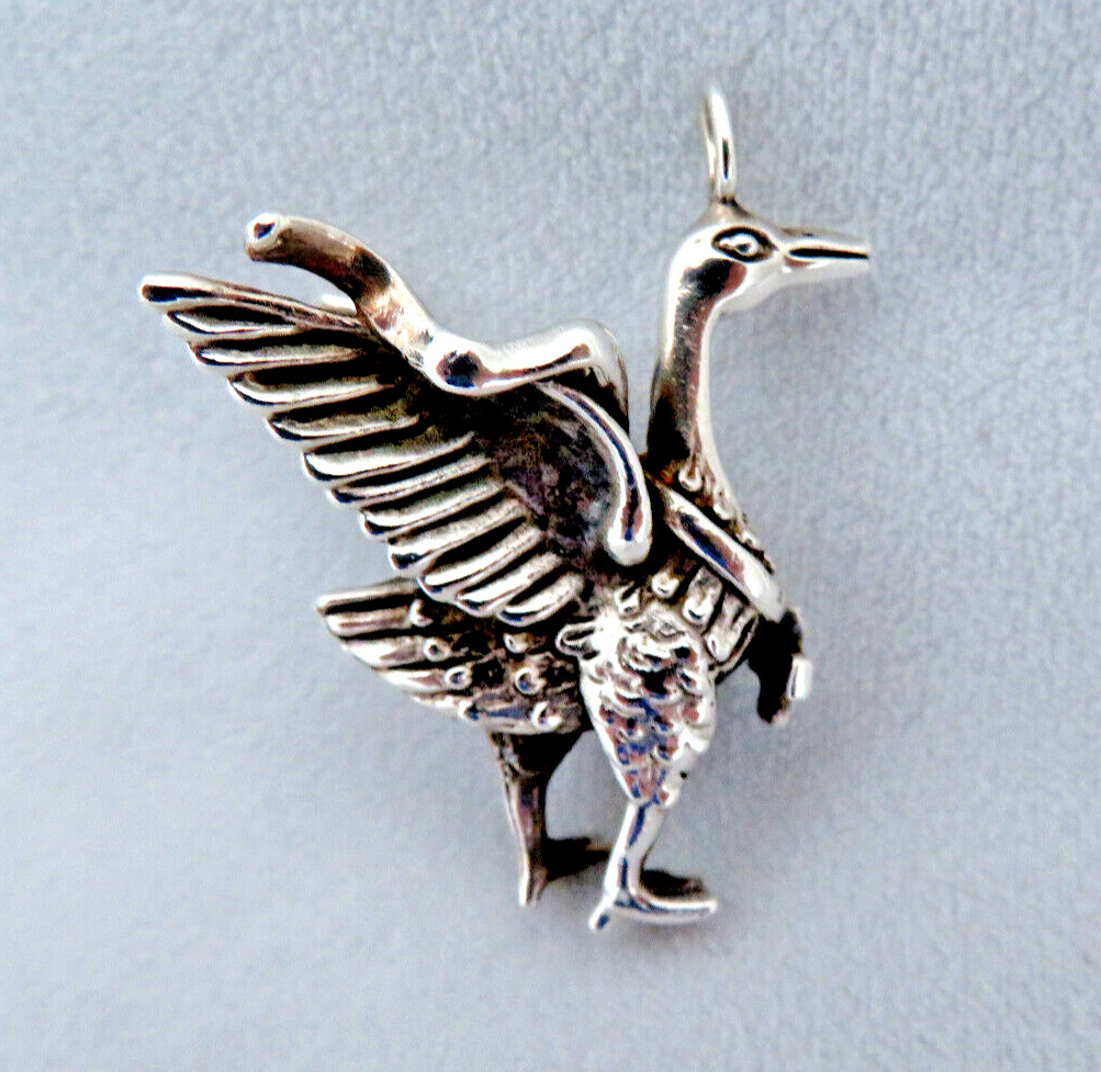 Vintage 925 Sterling Silver Flying Dragon Charm P… - image 2