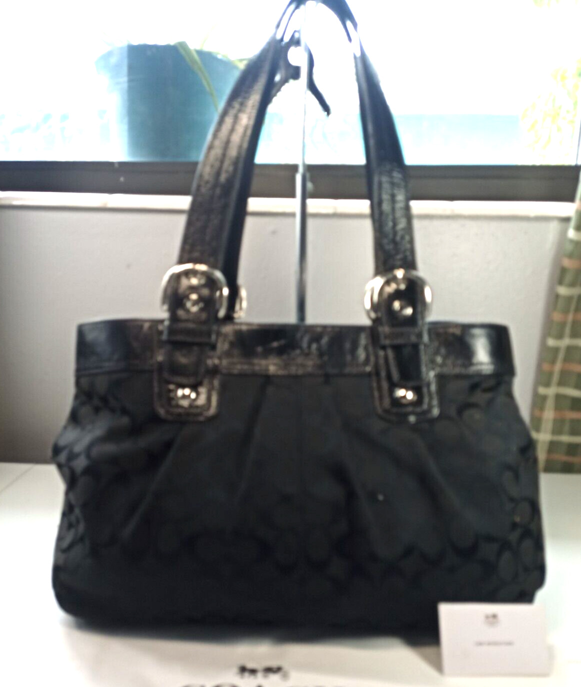 Coach Soho Ex Large Black Purse Shoulder Bag Sign… - image 1