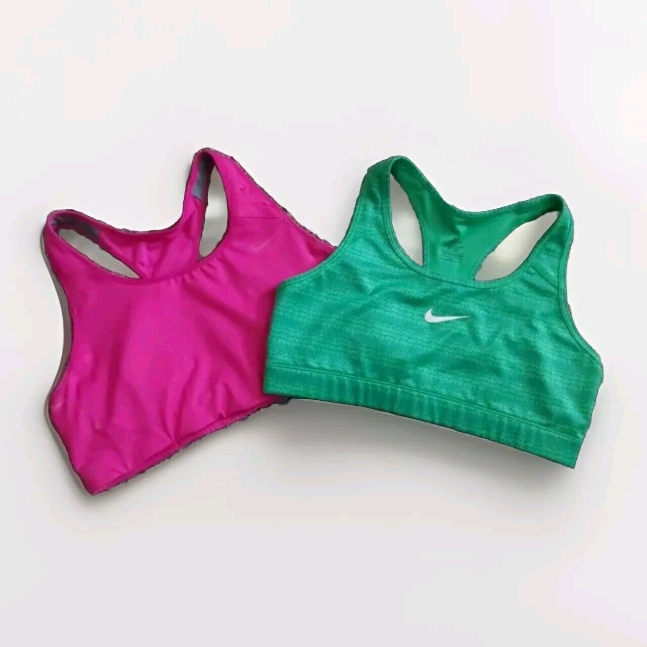 Nike Women's Sportsbra Lot Of 2 Pink & Green EUC … - image 1