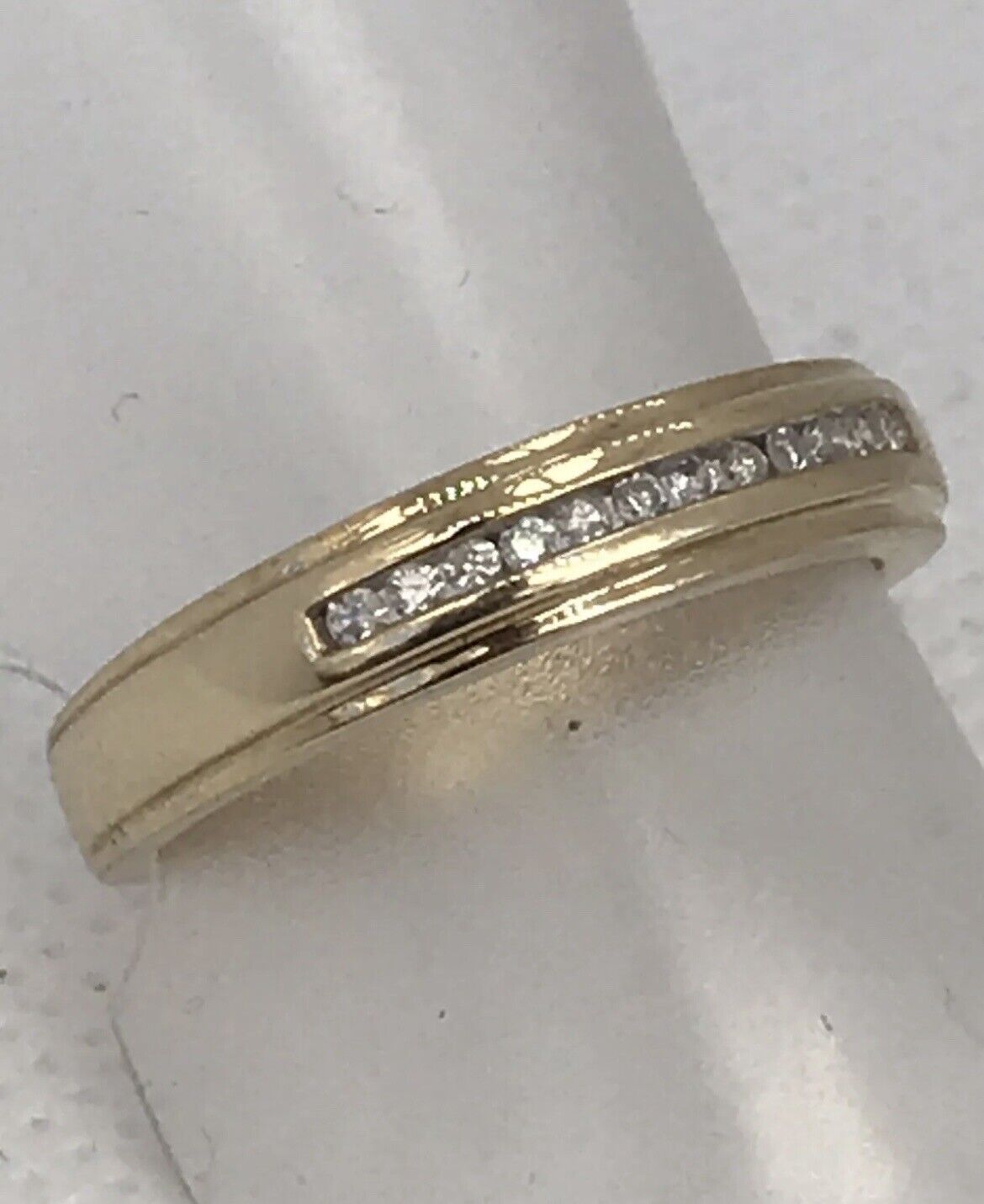 9ct Yellow Gold Channel Set Diamond Band - image 2