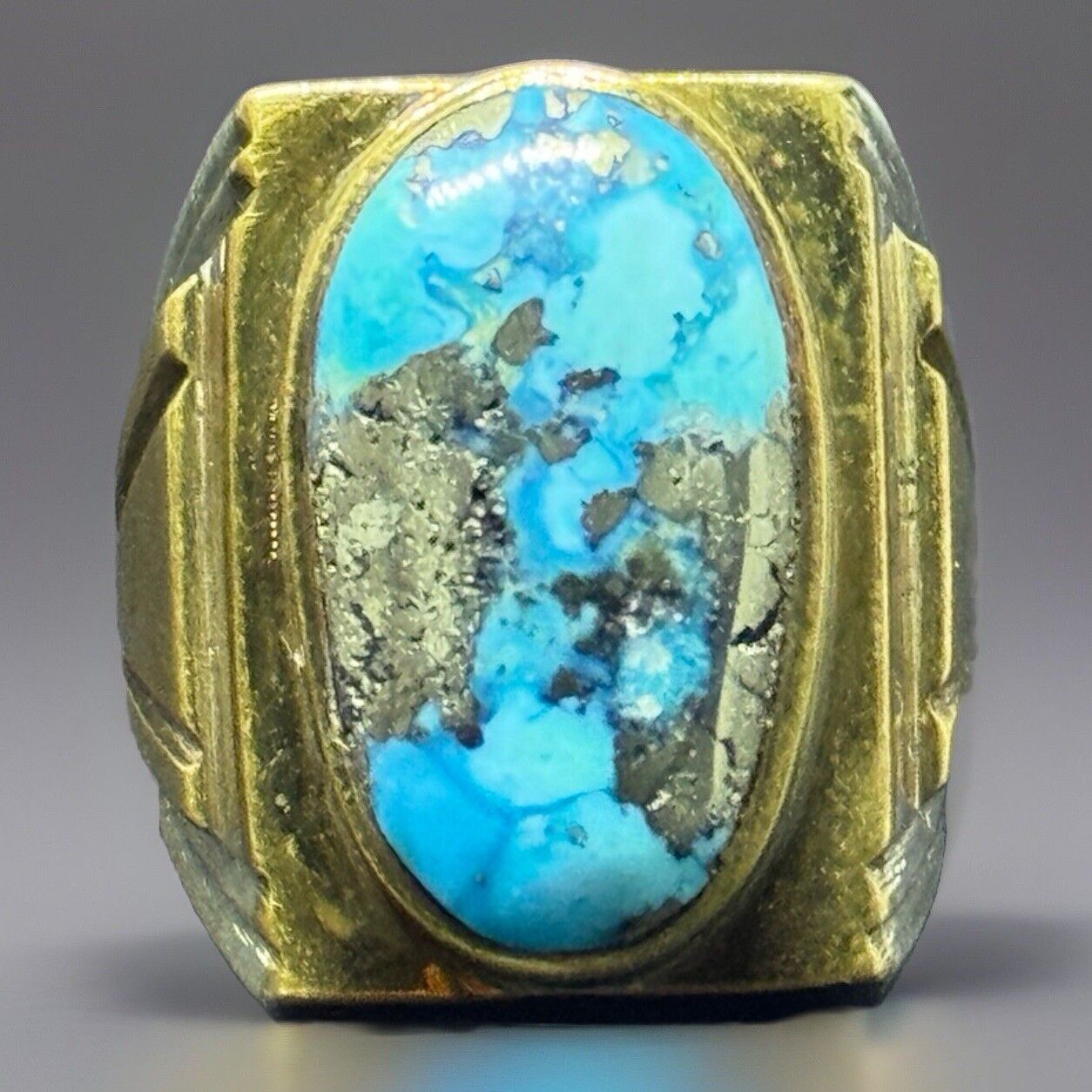 Stunning  Turquoise  Ring 925 Sterling Silver - image 2