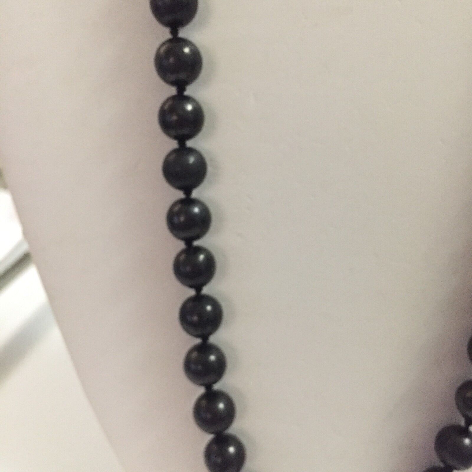 Genuine Shungite 10mm Bead Necklace Indiv Hand Kn… - image 3