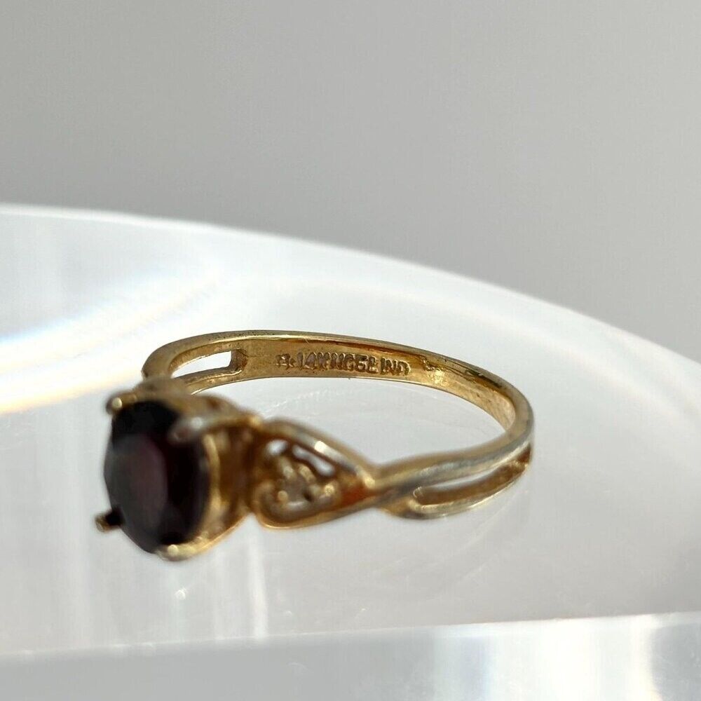 14KGE Gold Oval Cut Black Onyx Elegant Classic Vi… - image 6