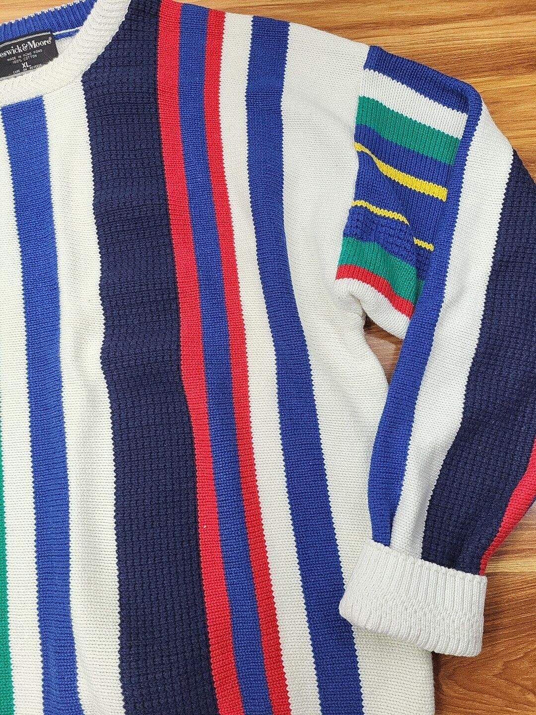 Vintage Preswick & Moore Knit Sweater Striped Men… - image 4