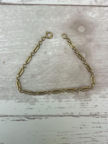 Vintage English 9ct Rosy Gold Chain Gate Link Cha… - image 1