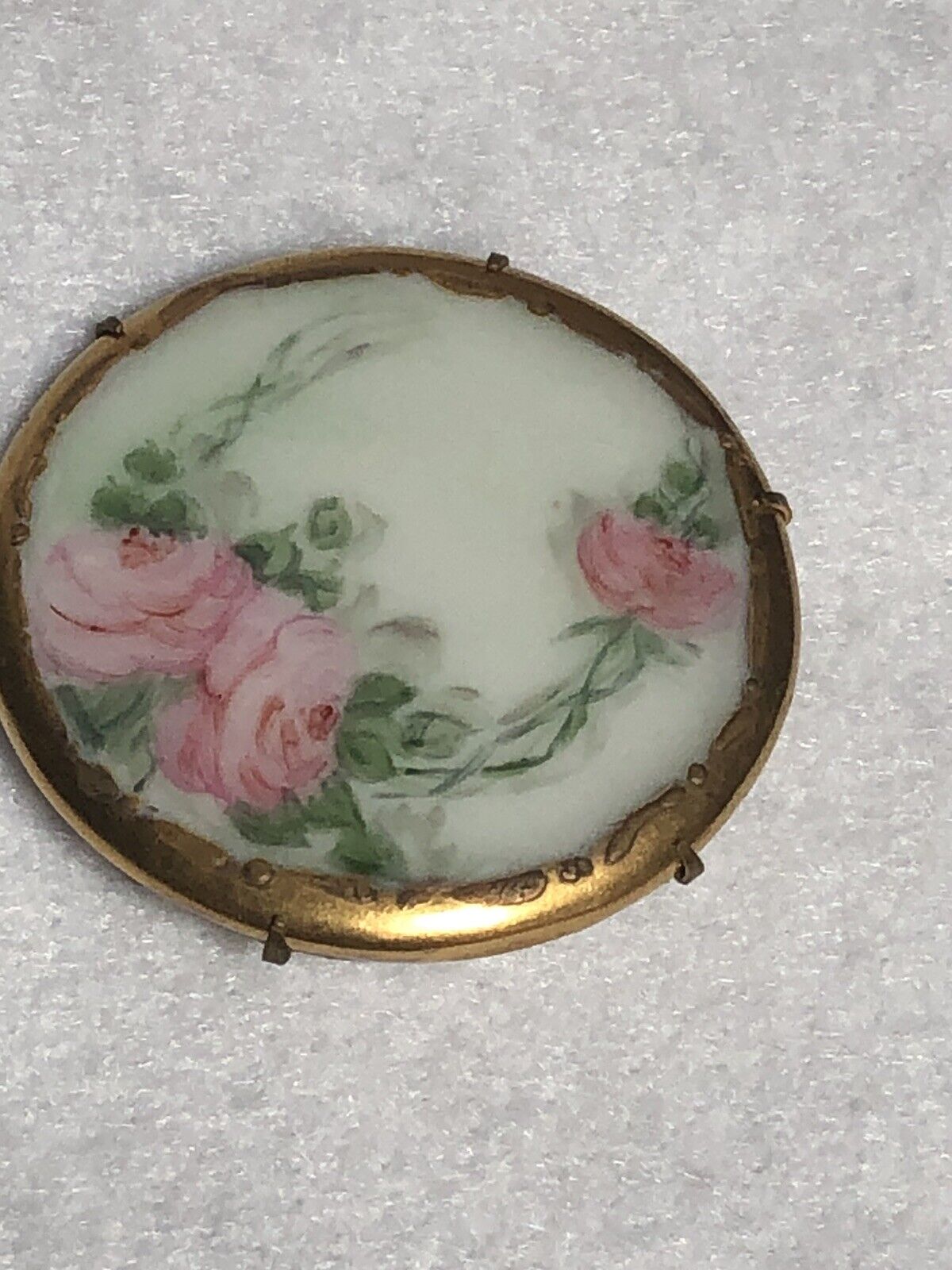 EDWARDIAN ANTIQUE HAND PAINTED PORCELAIN FLOWERS … - image 2