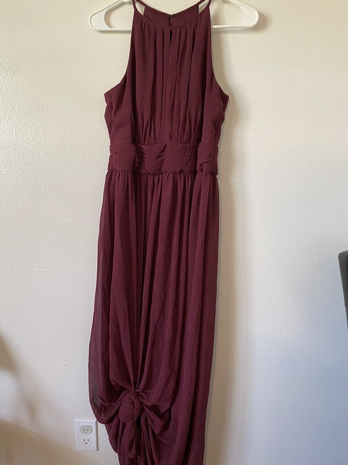 Formal Dress Burgundy Bridesmaid Floor Length Dav… - image 2