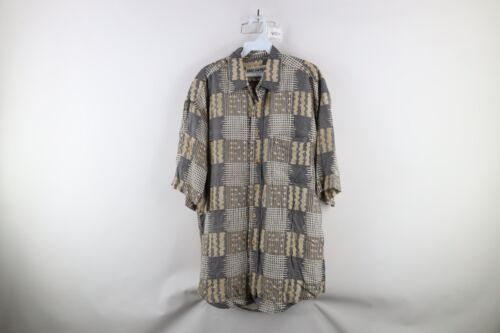 Vintage 90s Streetwear Mens Medium Abstract Check… - image 1