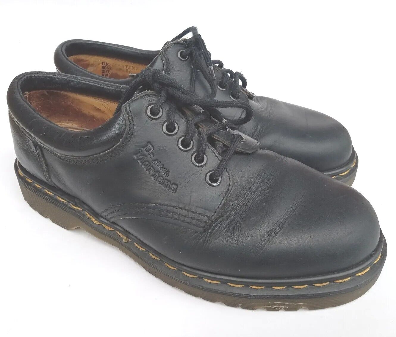 Vtg 90s DR MARTENS Men's Sz 8 England 8053 Black … - image 2