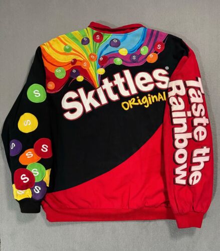 Vintage Skittles JH Design Nascar Varsity Bomber … - image 1