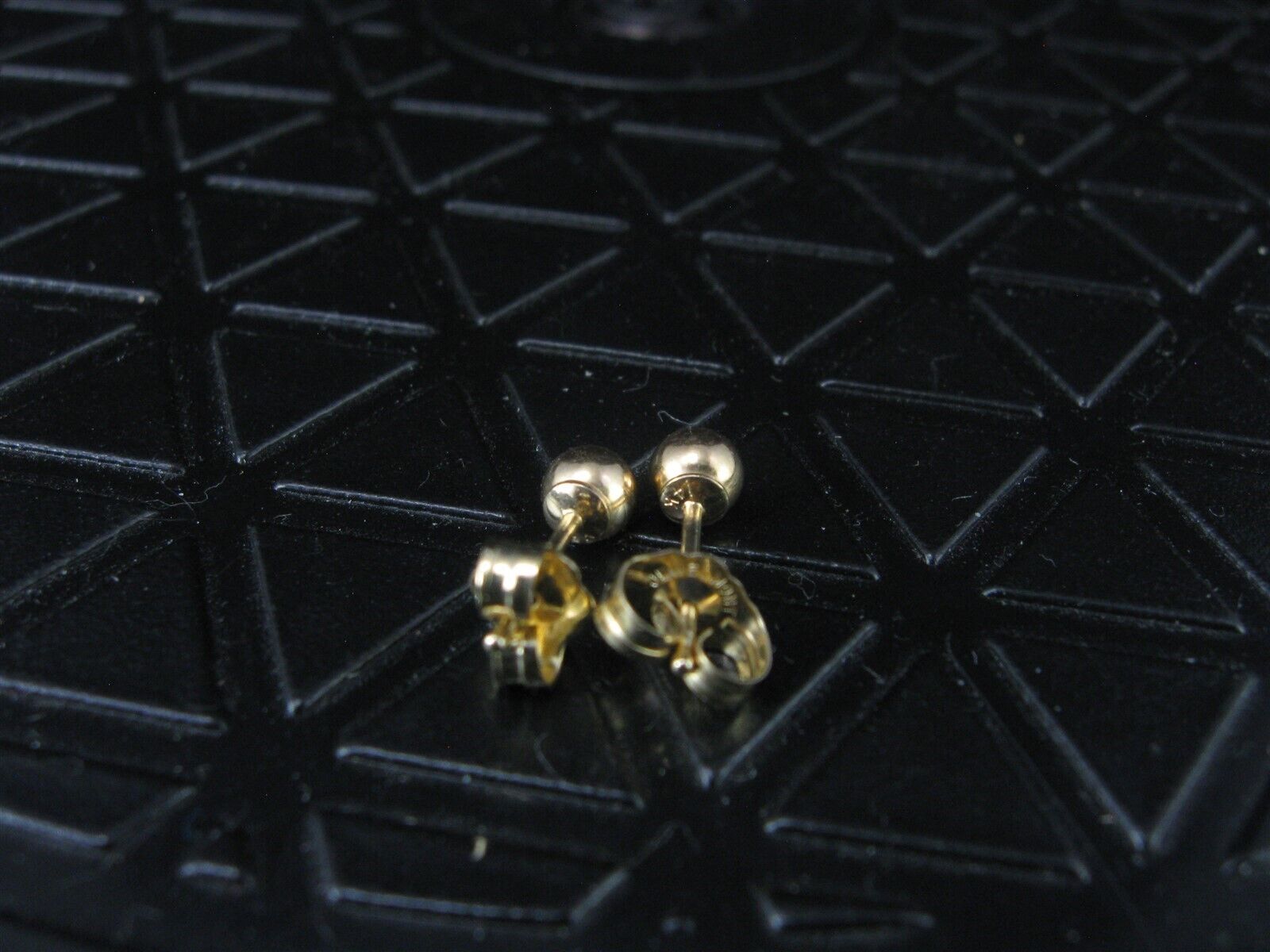 ZZ 14K 585 Yellow Gold 4mm Ball Stud Earrings - image 6