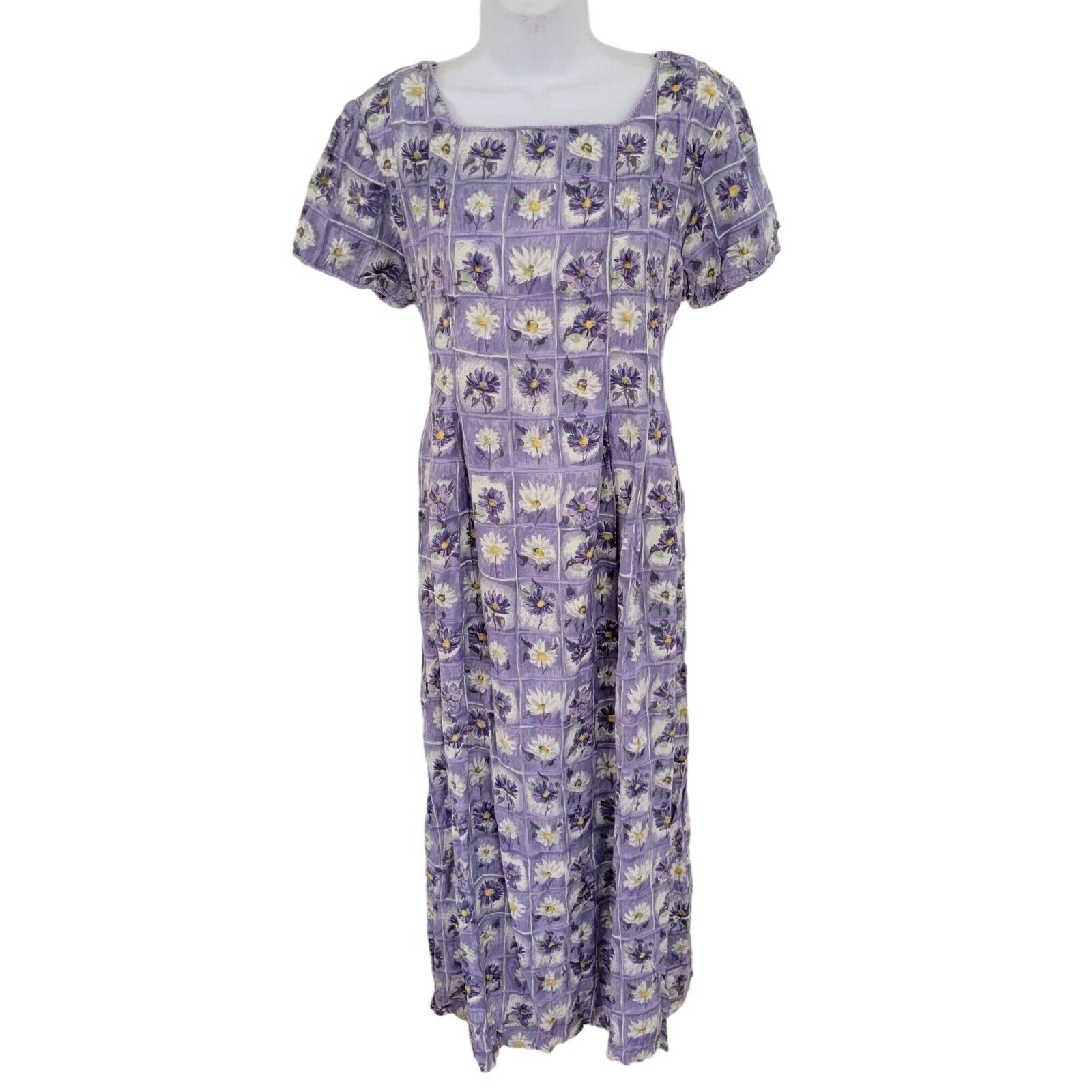 Sarah Elizabeth 12 Purple Floral 90s Maxi Dress C… - image 1