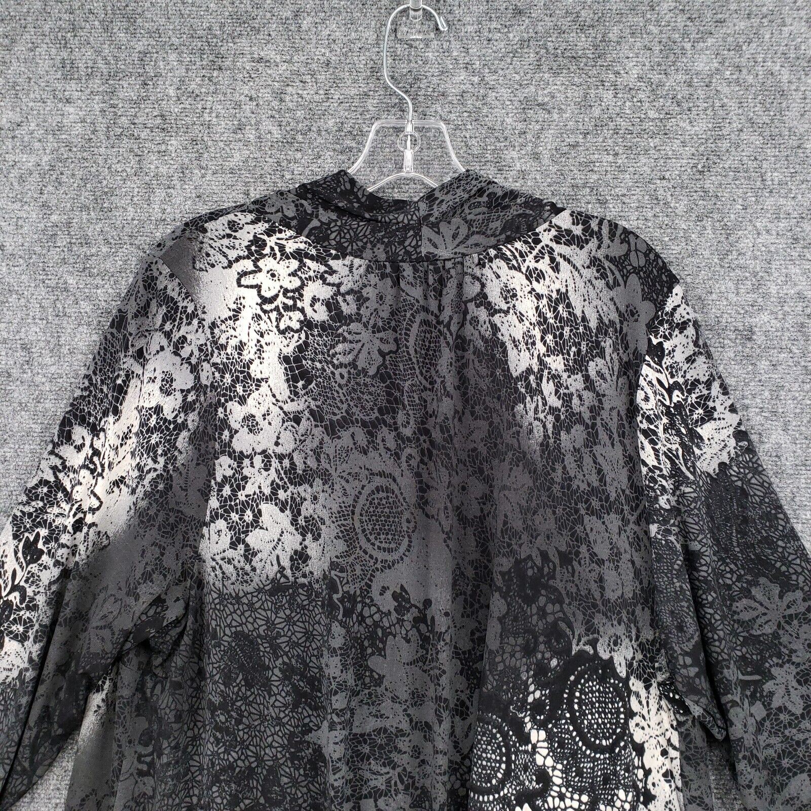 Avenue Cardigan Womens 1X Plus Gray Floral Long D… - image 12