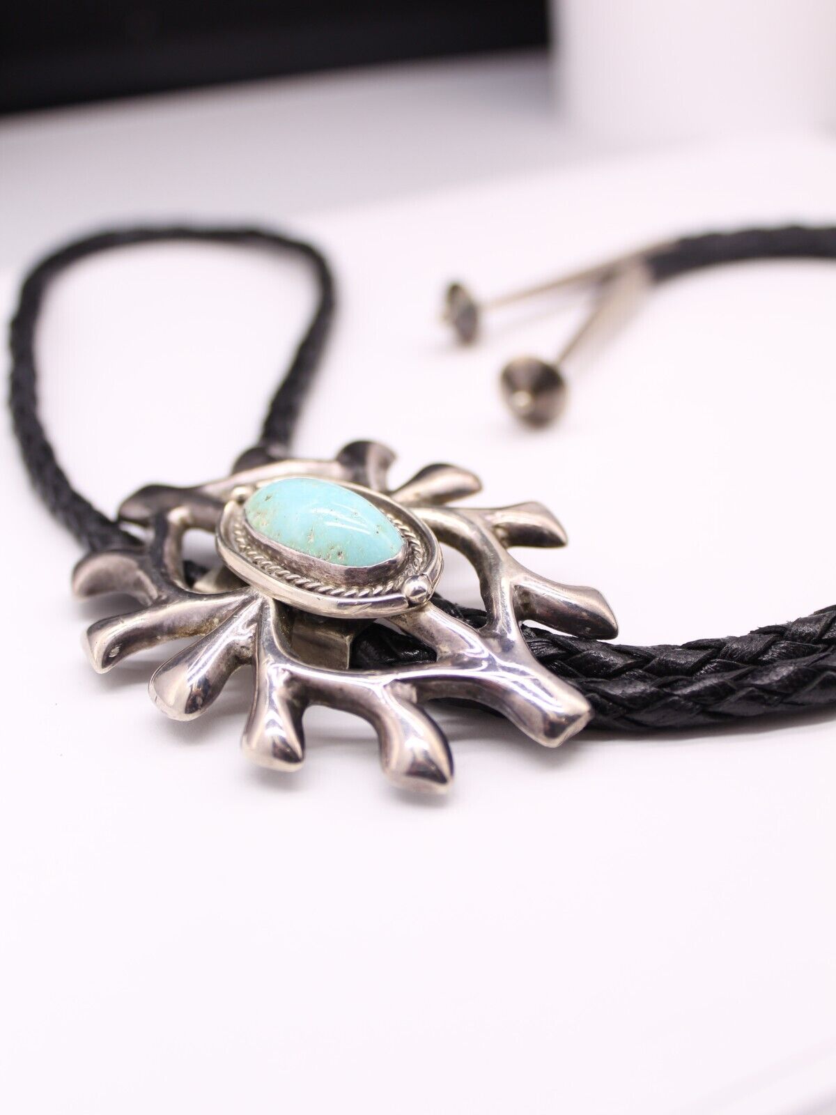 Vintage Navajo Sleeping Beauty Turquoise Sterling… - image 9