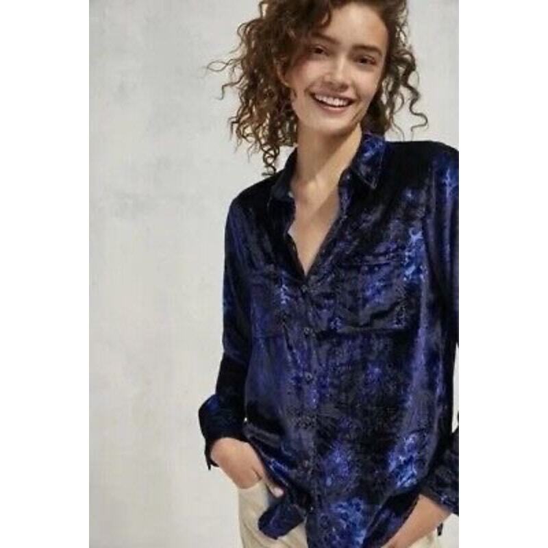 Anthropologie Pilcro Mara Relaxed Velvet Buttondo… - image 3