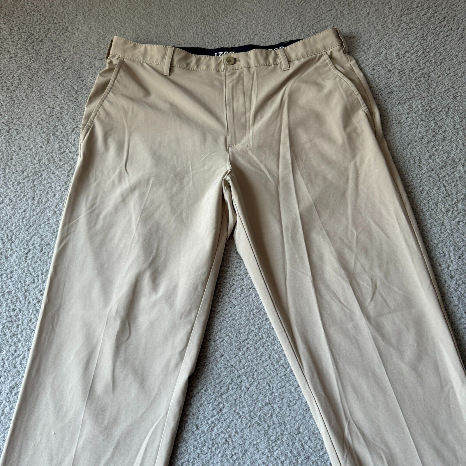 IZOD Golf Pants Mens 36x32 Beige Swingflex Straig… - image 4