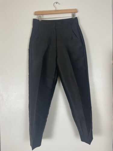 Second Female Black Satin Trousers - Sz Small