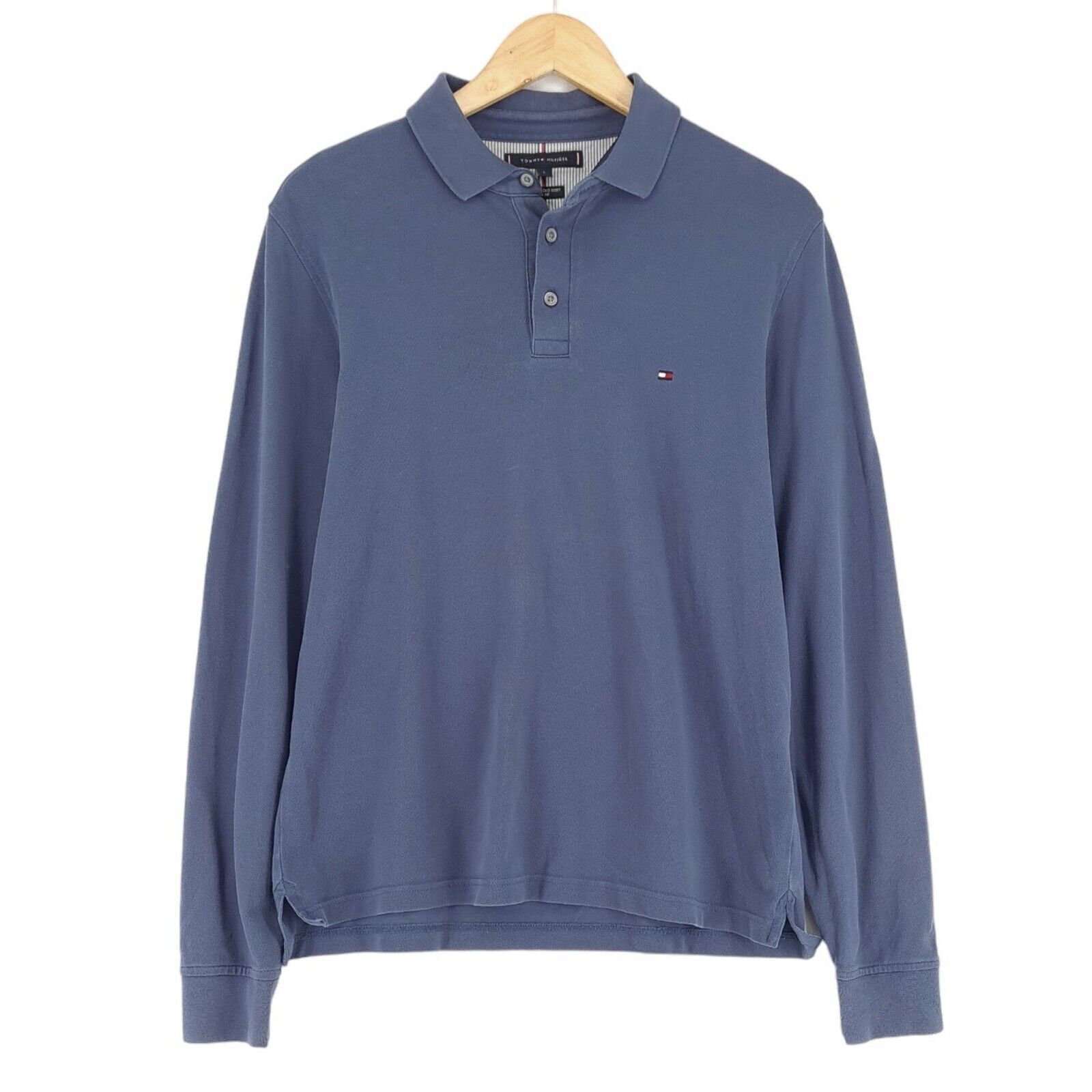 Tommy Hilfiger Men Jumper Sweater Collared Blue S… - image 1