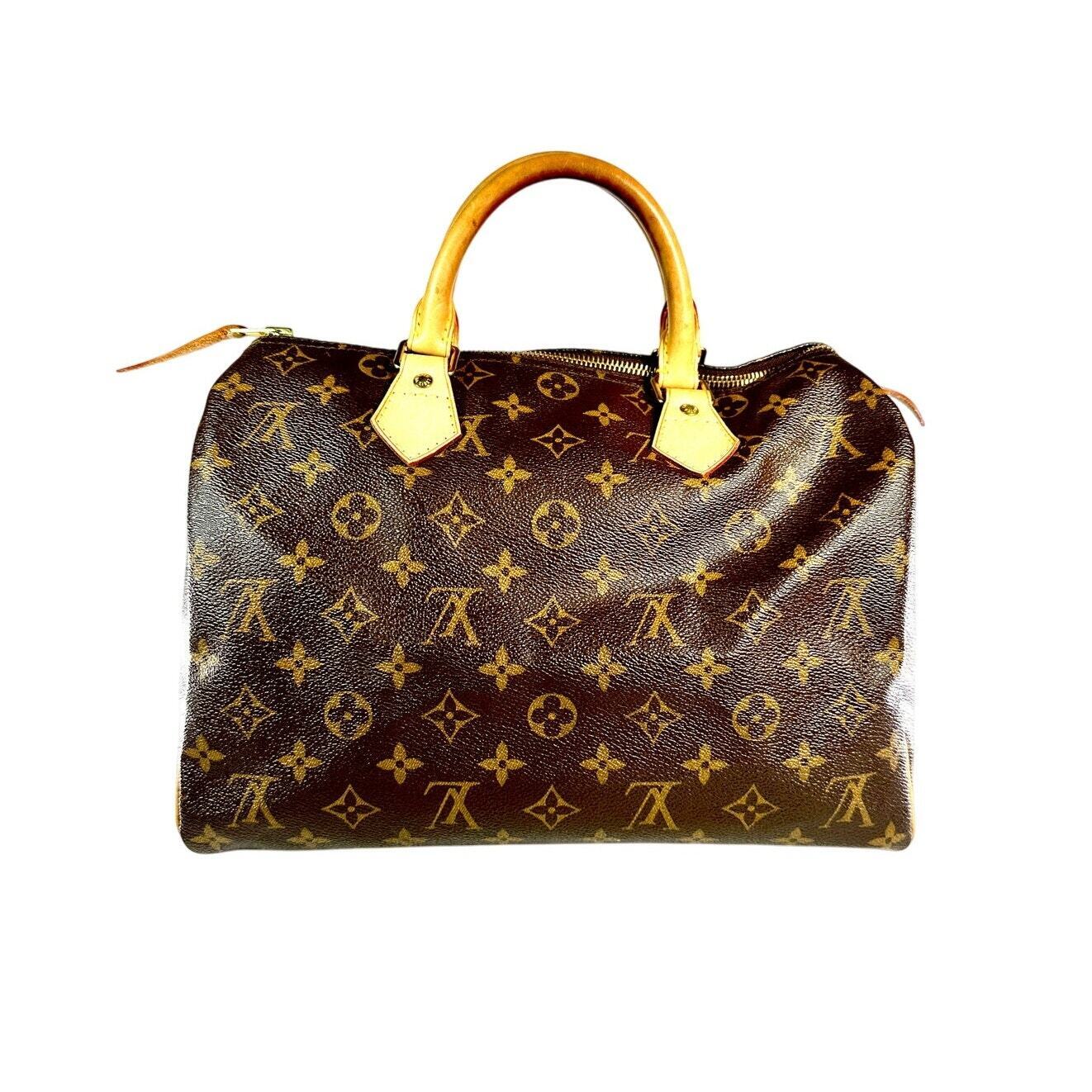 LOUIS VUITTON Speedy 30 LV Monogram Canvas Leathe… - image 1