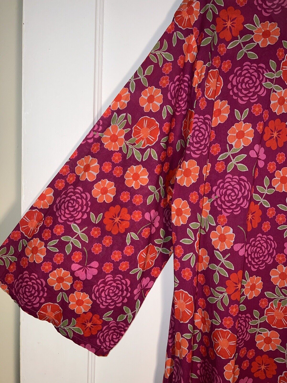 GUDRUN SJODEN 100% COTTON FLORAL PRINT BUTTON tun… - image 11