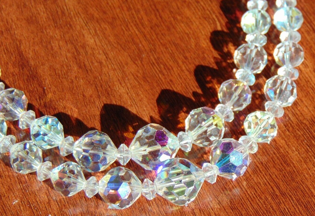 Antique double strand large crystal choker style … - image 3