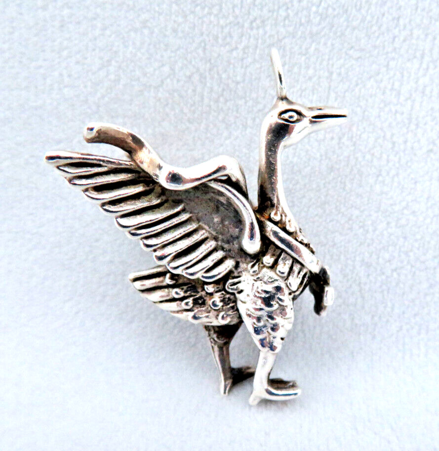 Vintage 925 Sterling Silver Flying Dragon Charm P… - image 5