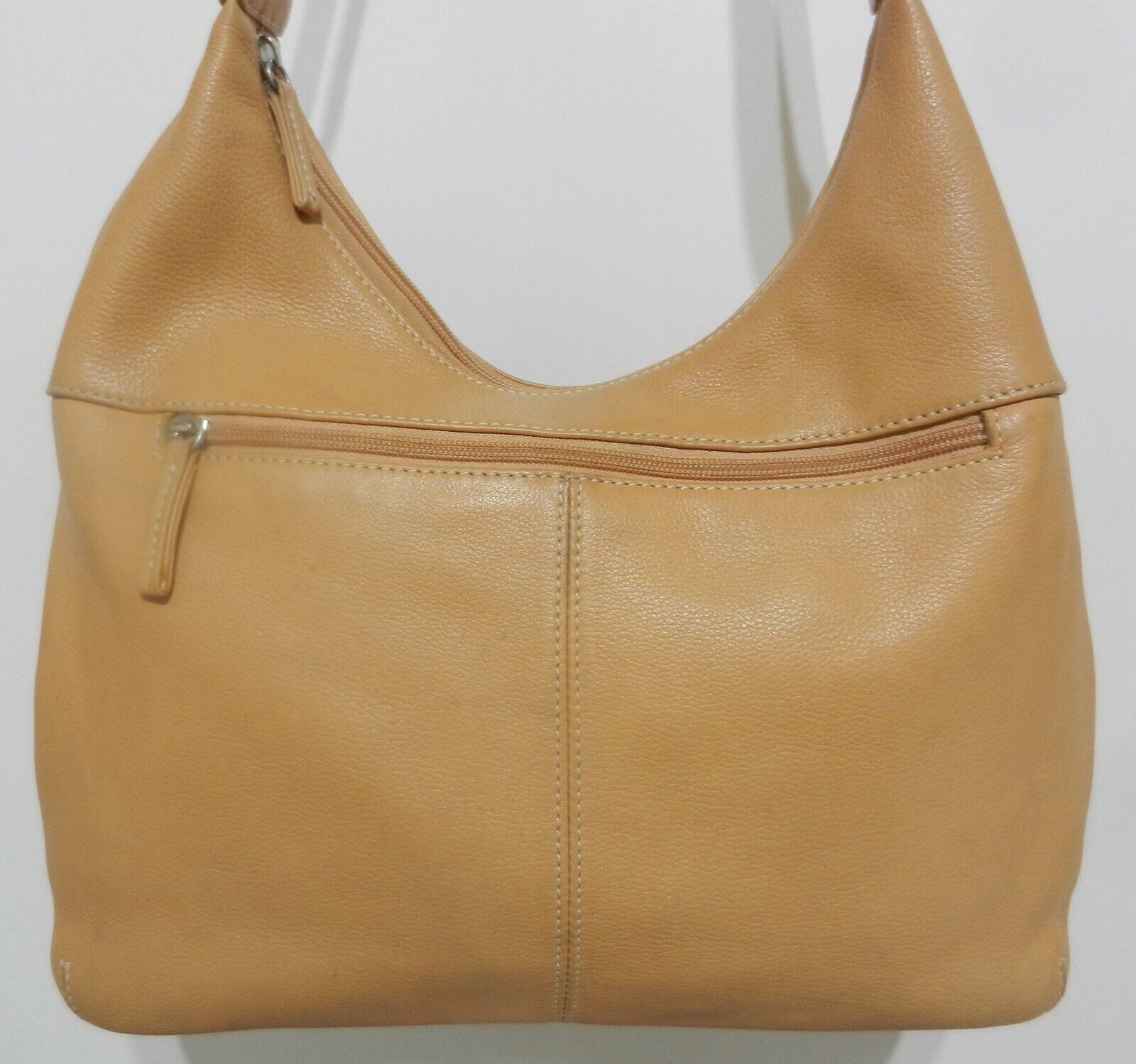 Tignanello Camel Tan Pebbled Leather Hobo Top-Zip… - image 2