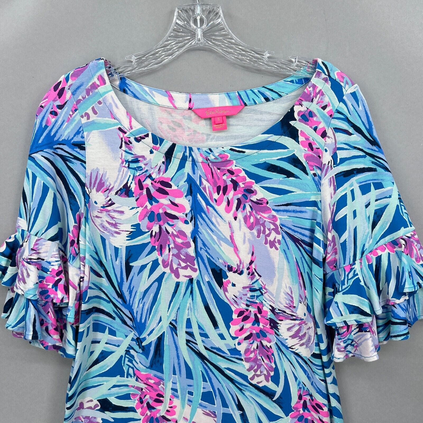 Lilly Pulitzer Dress Womens Small Blue Pink Lula … - image 2