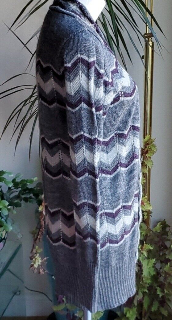 Lineamaglia Wool/Alpaca Blend Chevron Purple And … - image 9