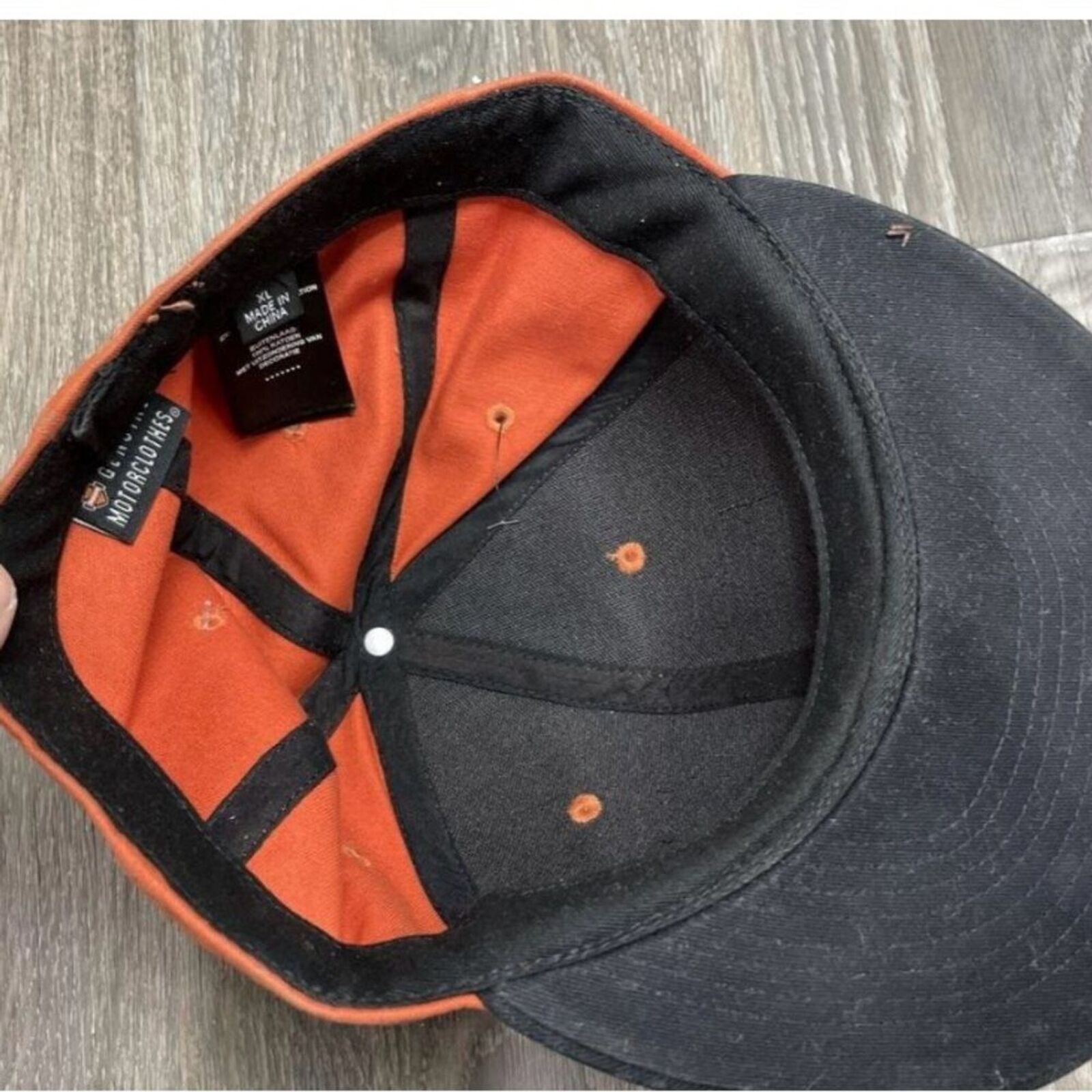 Harley Davidson Black/orange Hat - Size Xl - image 2