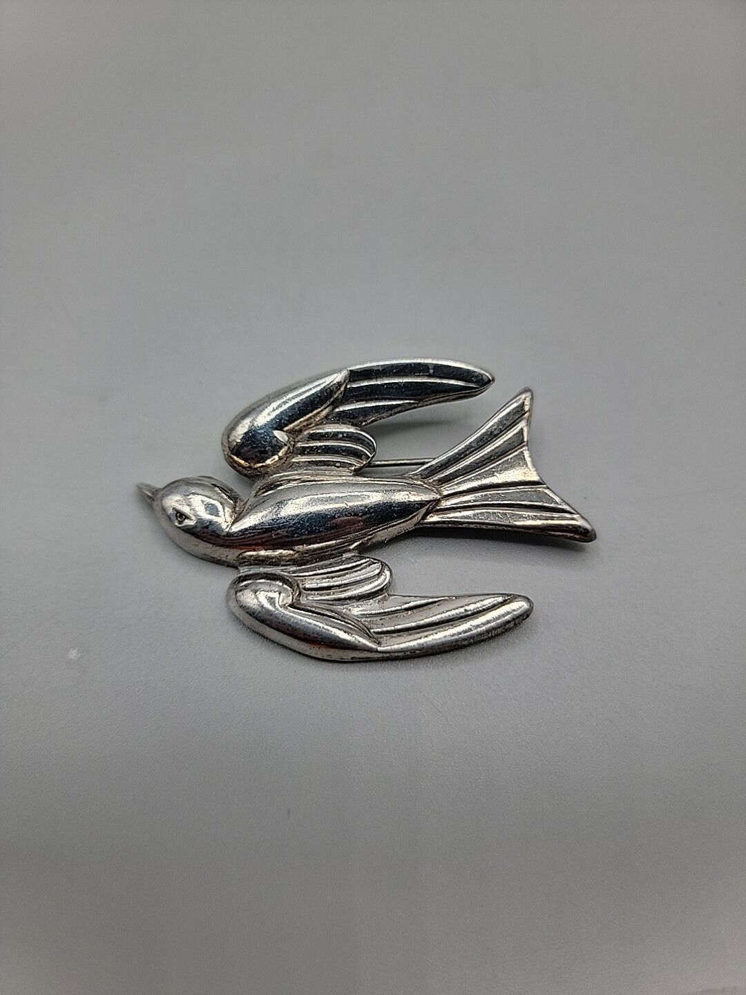 Pegasus Coro Silver Plated Sparrow Brooch Vintage… - image 1