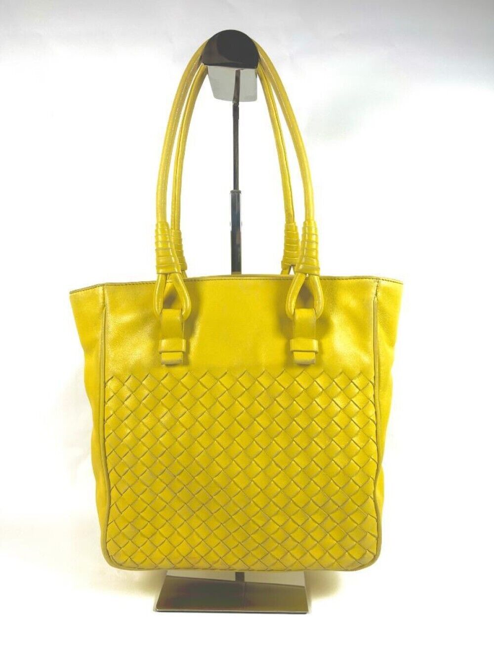 Bottega Veneta Intrecciato Handbag Lambskin Yello… - image 11