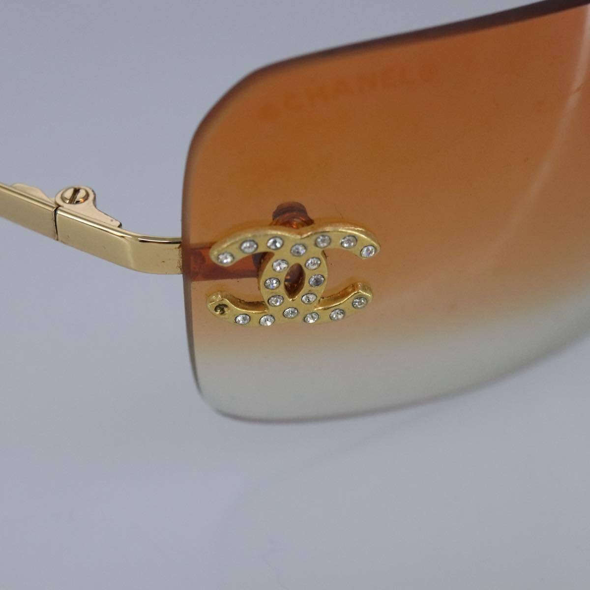 CHANEL Sunglasses metal Orange CC Auth bs20085 - image 8