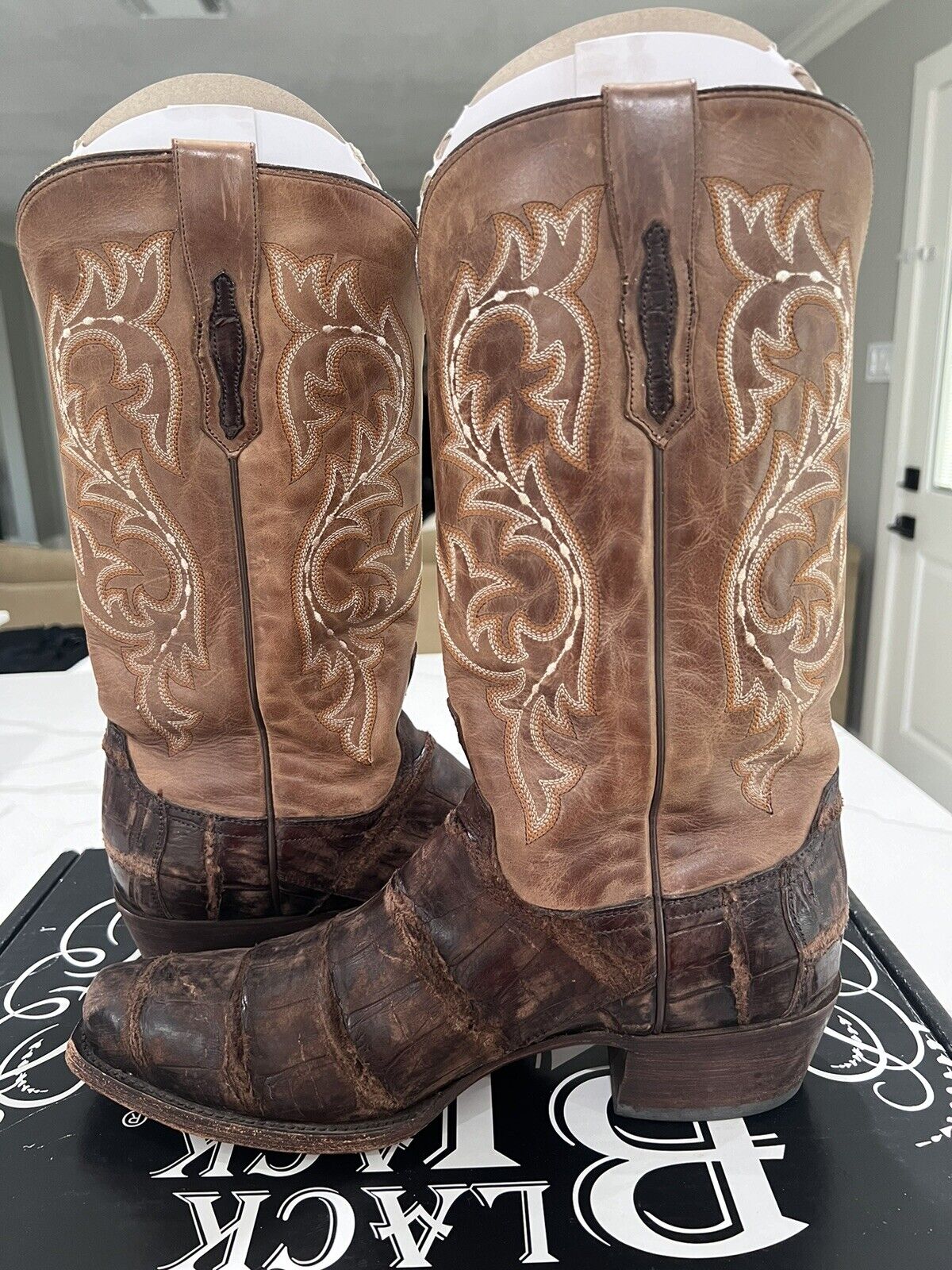 Lucchese Giant alligator burke boots chocolate br… - image 6