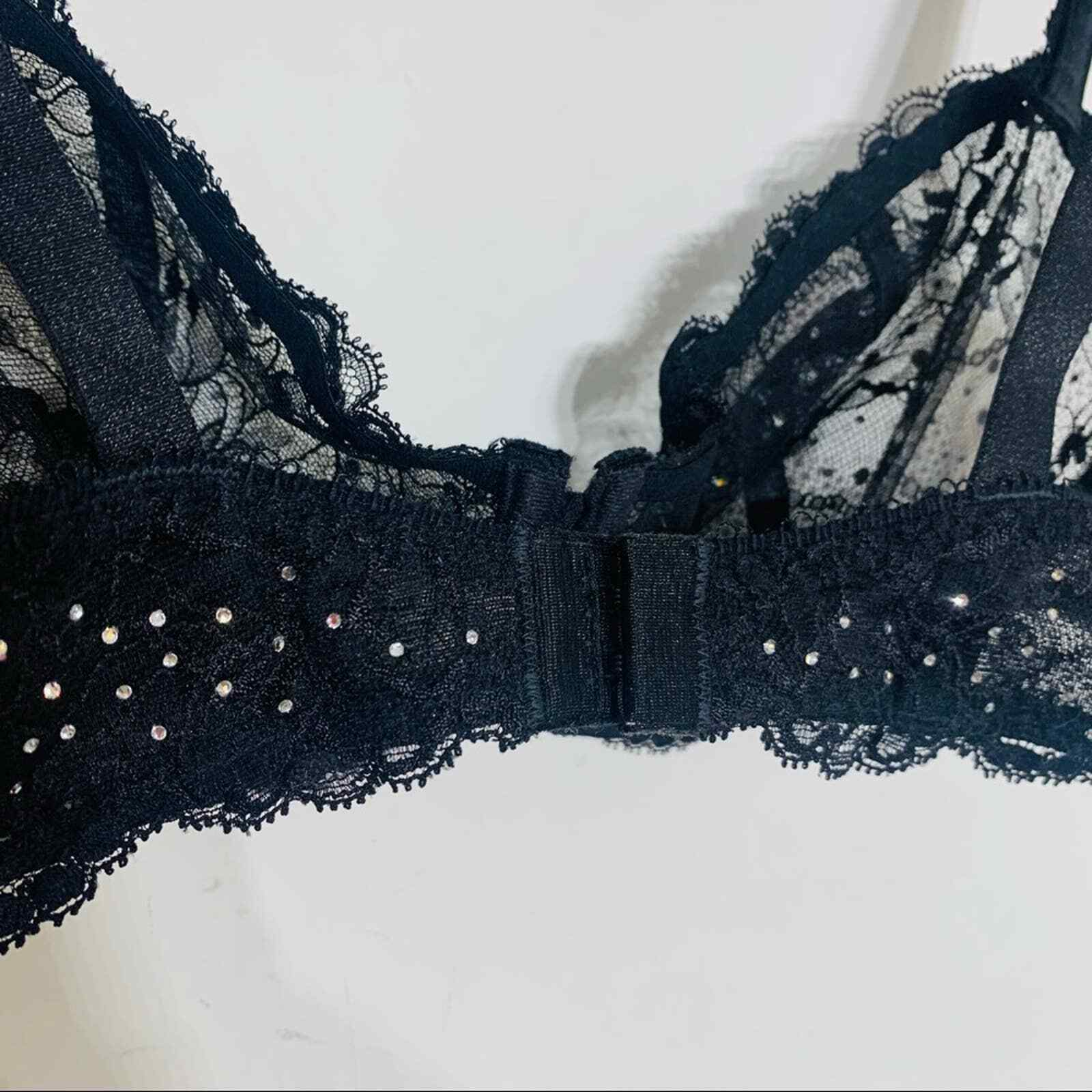 Chantelle black lace Swarovski crystal embellishe… - image 12