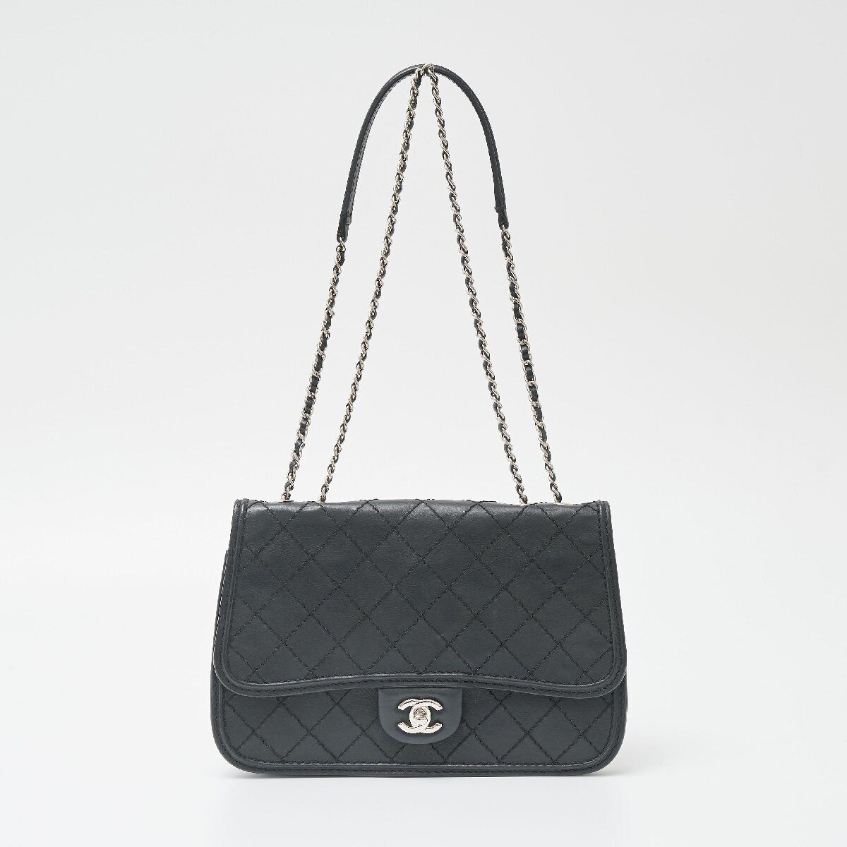 Chanel Wild Stitch Calfskin Chain Shoulder Bag Le… - image 1