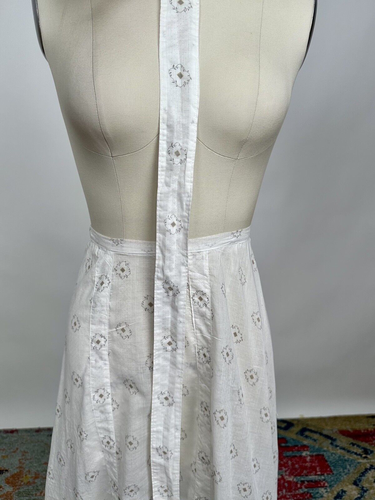 Antique Edwardian 1900s White Cotton Printed Unde… - image 24