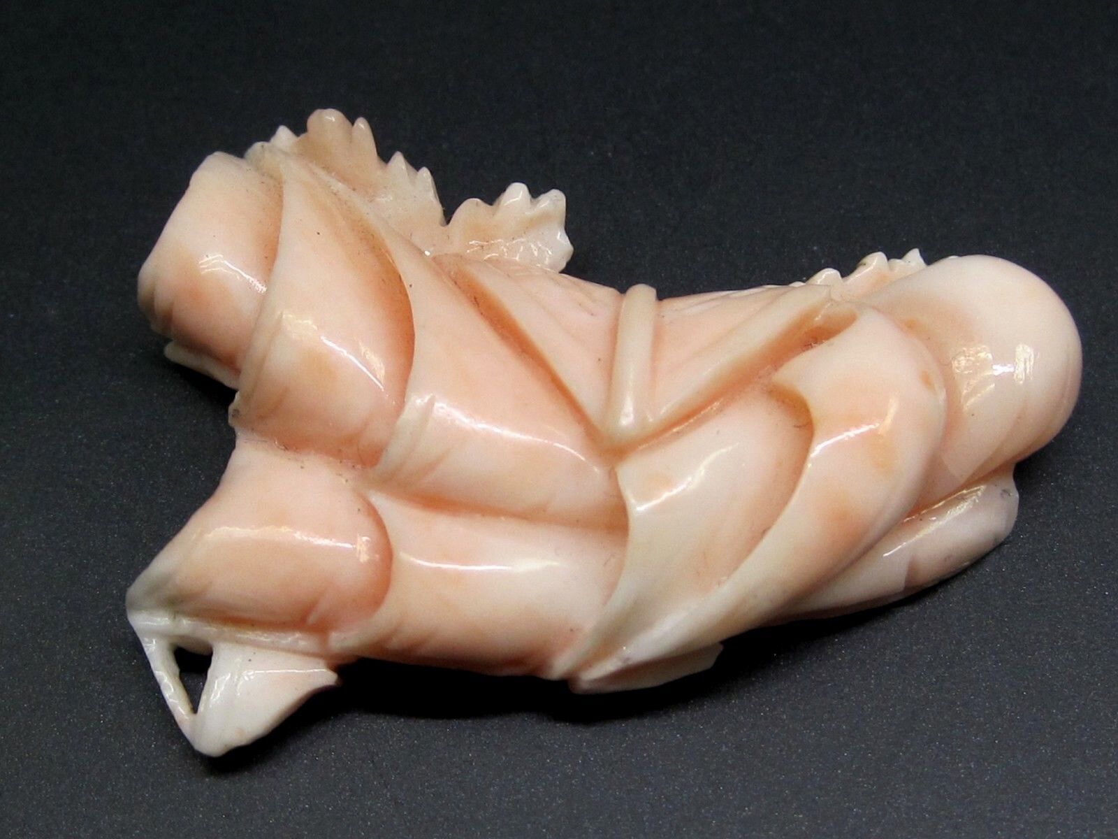 Antique Lds Coral Salmon Colored  Carved Piece. 1… - image 1