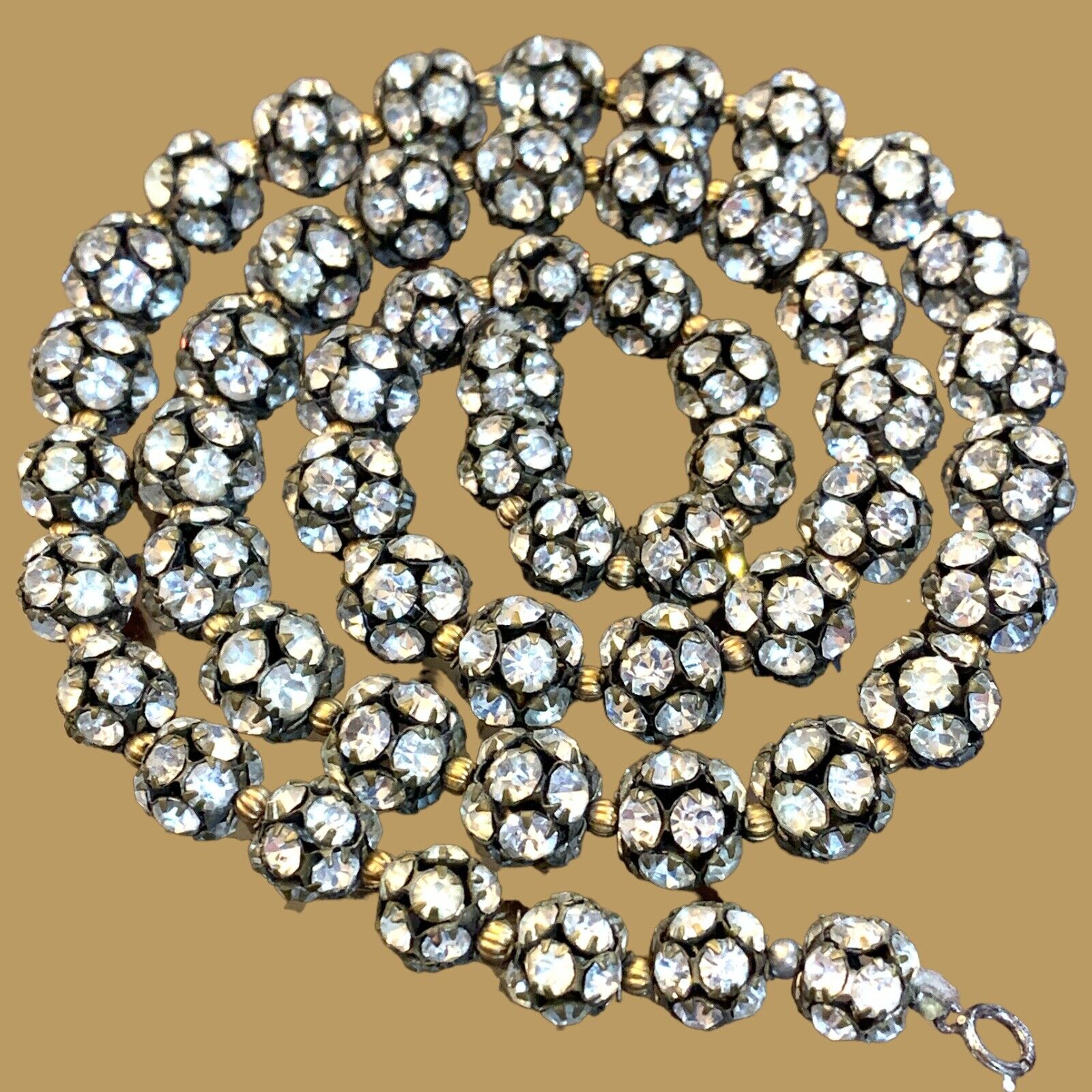 Antique VINTAGE Art Deco RHINESTONE Balls buttons… - image 2